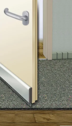 "Door seal Automatic, 1 m long, aluminum, universally shortenable image"