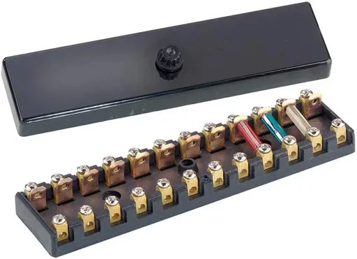 "Fuse box 8-pin, black, L x W x H 12 x 4.5 x 3.6 cm image"