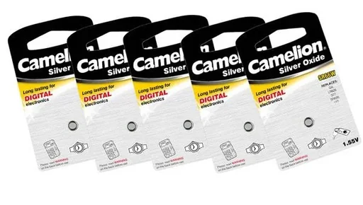 "Silver oxide button cell SR44 / SG13, 1.55 Volt - 5 pieces image"