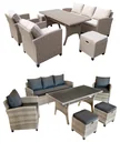 Dining Lounge Madeira II grey with dark cushions
