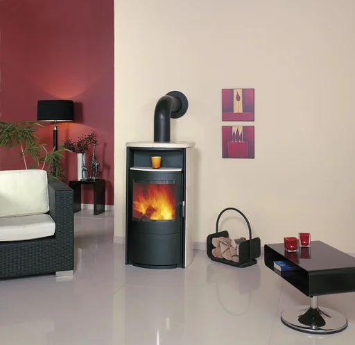 "Wood-burning stove - Taifun continuous burning 8 kW - cream tiles image"