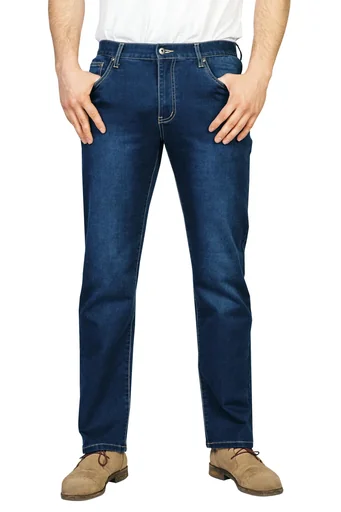"Stretch denim jogging pants, bluestone, size 60 image"