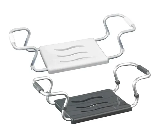 "Secura bath seat, silver-anthracite, extendable, 120 kg load capacity image"