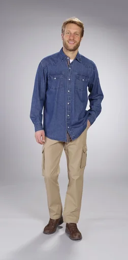 "Denim shirt in bluestone, size 3XL image"