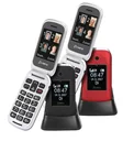 Janus mobile phone with extra-large dial keys and integrated camera with flash