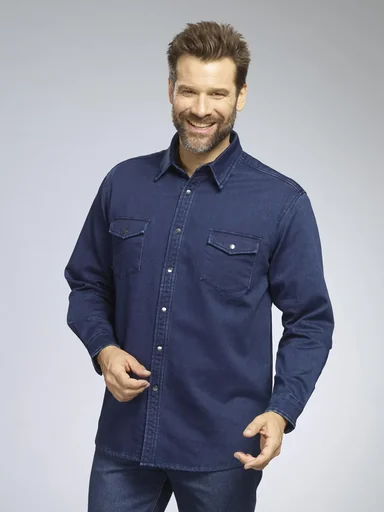 "Denim shirt, color denim blue, size 3XL image"