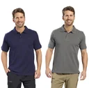 Buttoned polo shirt, color navy melange, size 2XL