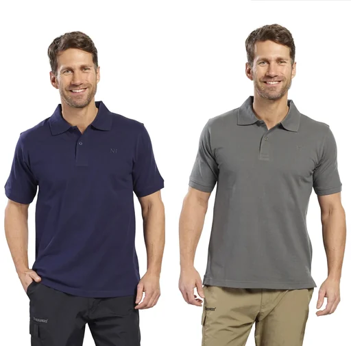 "Buttoned polo shirt, color navy melange, size 2XL image"