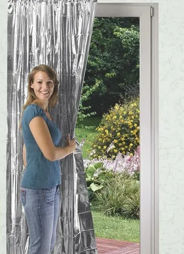 "Aluminum curtain set of 2 75 x 165 cm image"
