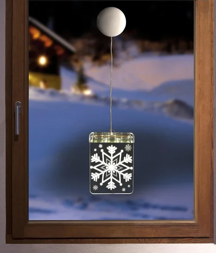 "LED window picture snowflake with suction cup image"