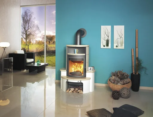 "Wood-burning stove - Avenso ECOplus 8 kW - cream tiles image"