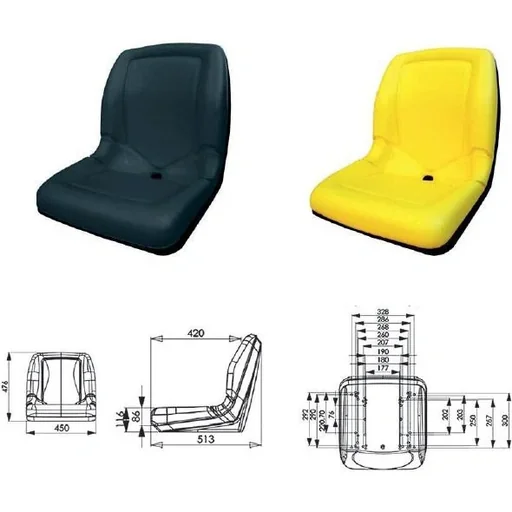 "Seat shell ST3, PVC, yellow image"