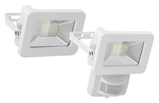 "LED outdoor spotlight with motion detector white, 50 watts - 4250 lumens image"