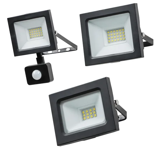 "LED outdoor spotlight with motion detector black, 20W - 1500 lumens image"