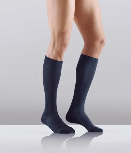 "Travel support stockings, microfiber, pack of 2, size XXL (45-47), blue image"