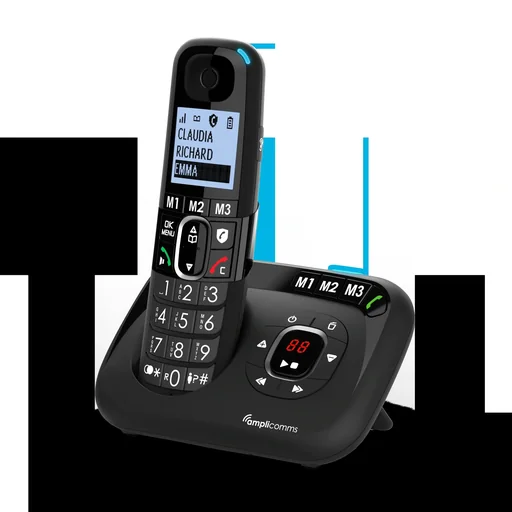 "Cordless large button telephone with answering machine image"