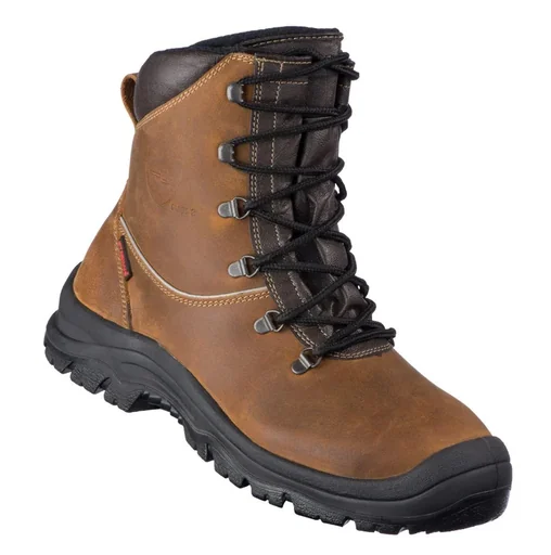 "Cut-resistant leather boots, size 39, brown image"