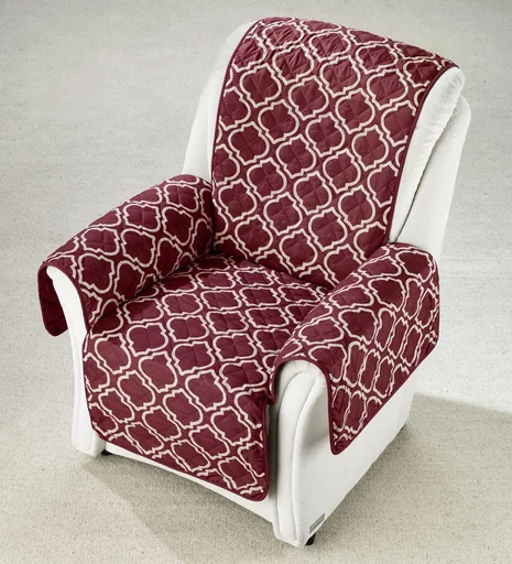 "Reversible armchair protector, slipcover, Bordeaux image"