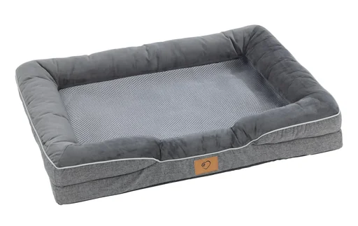 "Orthopedic dog bed, grey, size L, 100 x 70 x 16 cm image"