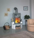 Wood-burning stove - Avenso continuous burning stove - cream
