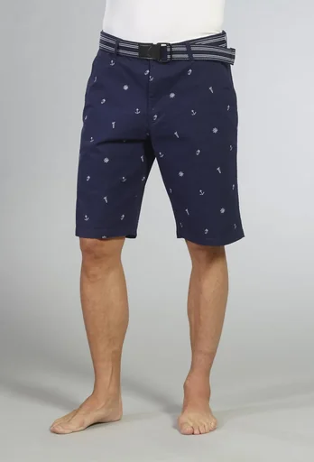 "Bermuda shorts with maritime print, color navy, size 3XL image"