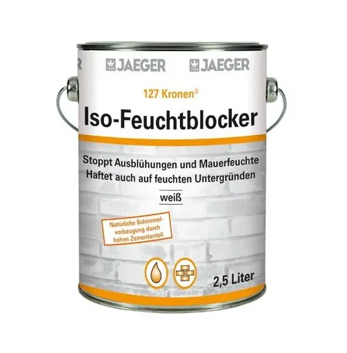 "Insulating paint - moisture blocker, white, 2.5 L, brushable and rollable image"