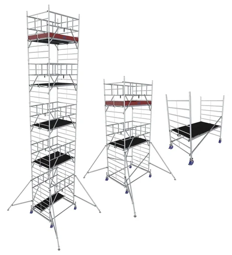 "MONTO ProTec XXL aluminum mobile scaffolding, wide structure, working height approx. 5.30 m image"