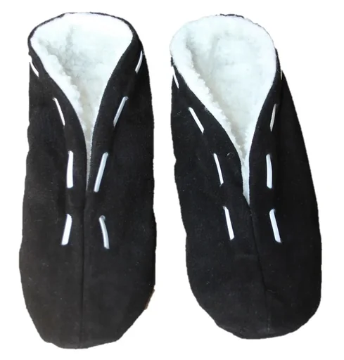 "Fur slippers, black, size 41/42 image"