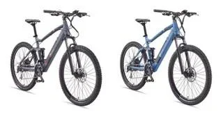"Unisex aluminum MTB E-Bike, 27.5 inches, 24-speed derailleur, blue, entry-level M935 Fully image"