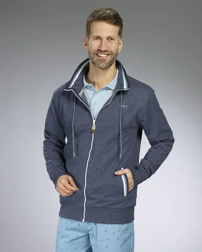 "Sweat jacket, color navy/melange, size L image"