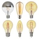 LED retro decorative drop lamp gold with 1.5 watts, E14, 2000 Kelvin
