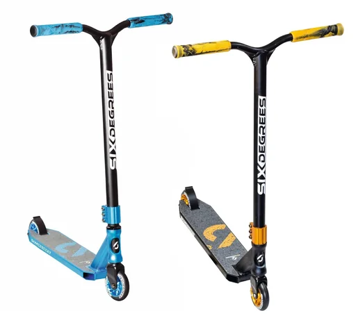 "Stunt scooter with reinforced wing handlebar, HIC Compression, 100 mm, ABEC 9, 360° steering, black-copper brown image"