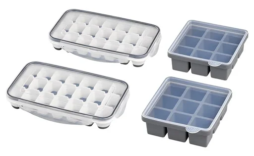 "Ice cube tray including transparent lid, for 21 ice cubes, ice cube size: 4 x 2.5 x 3 cm image"