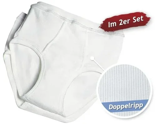 "Sports briefs, double rib, 2-pack, white, size 6 image"