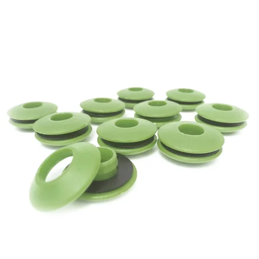 "Tarpaulin eyelets, plastic, green, 10 pieces image"
