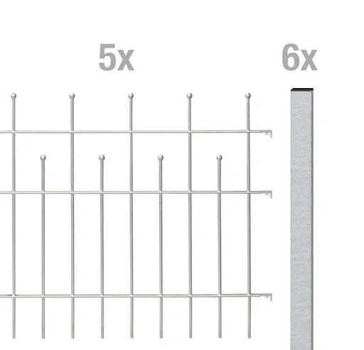 "Complete fence set Madrid for screwing on, hot-dip galvanized, height 98.5 cm, length 10 m image"