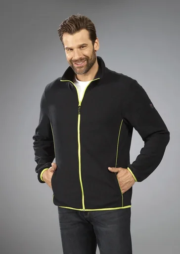 "Lightweight fleece jacket, black/lime, size XL image"