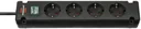 Power strip with 90° arrangement, 6-way in black