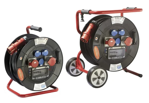 "Professional reel Mammut 460 Version 3, 30m, 3 sockets 230V, 1+1-CEE sockets, with foldable base frame image"