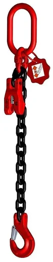 "1-strand chain GK8, with clevis hook and shortening 8 mm, 2 m long image"
