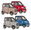 4-wheel electric cabin vehicle eLazzy Premium 45 km/h silver, with free on-site instruction