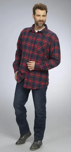 "Flannel shirt, 90cm long, color red/navy checked, size 39/40 image"