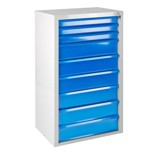"Drawer cabinet / tool cabinet mammut, 9 drawers, RAL 7035 / 5012 image"