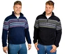 Stand-up collar fleece shirt, navy, size XL