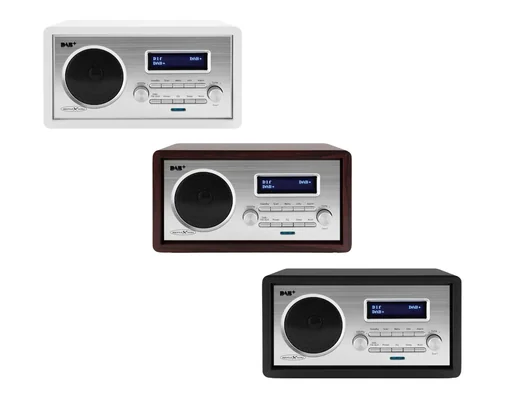 "Retro DAB+ radio in black image"