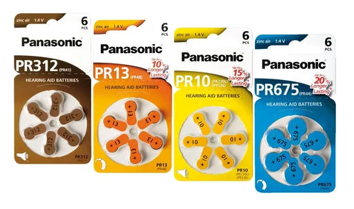 "Zinc-air hearing aid batteries YELLOW PR10 - 6 pieces image"