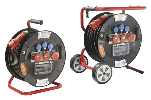 "Professional reel Mammut 460 Version 6, 30m, 3 sockets 230V, 2+1-CEE sockets, with foldable base frame image"