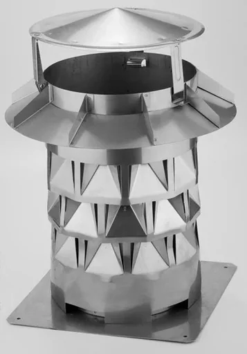 "Chimney cap NW200, stainless steel, wind cat, for fireplaces 18 x 18 or 20 cm image"