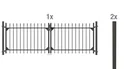 Double gate set Chaussee including posts 3 x 1 m anthracite matt