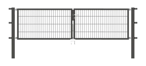"Double gate set Flexo including posts 3 x 1.6 m anthracite image"